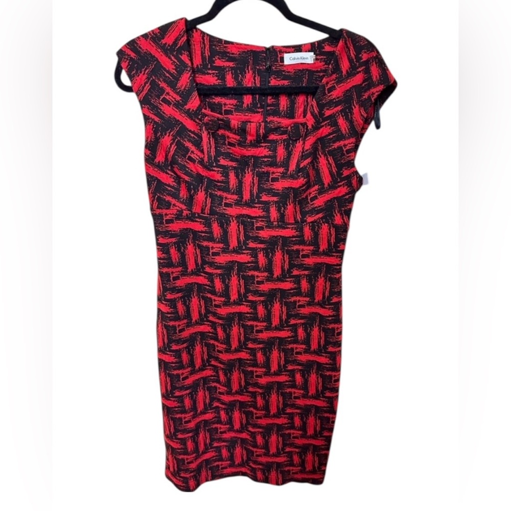 Calvin Klein red and black dress size 4